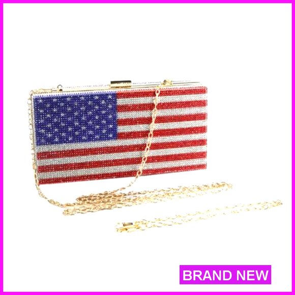 Rhinestone Evening Clutch Elegant Sparkling Prom Party Bag with Removable Chain